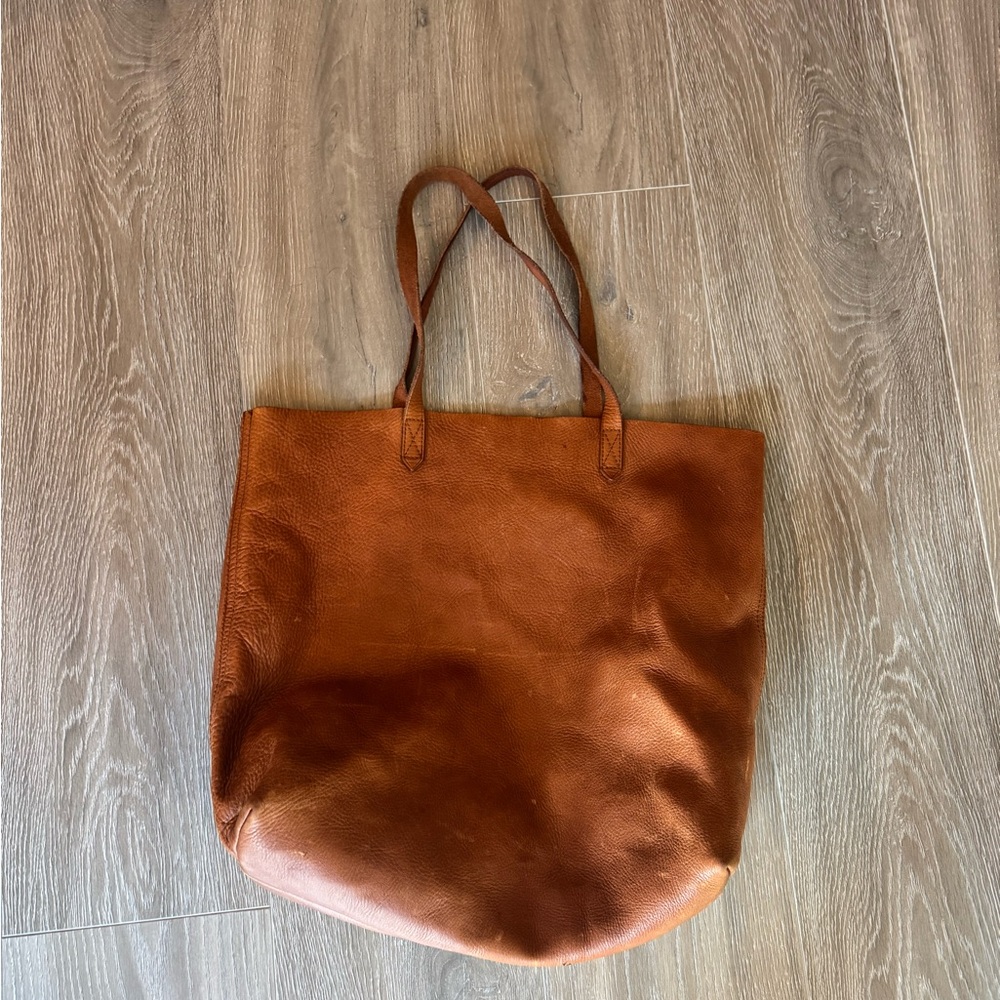 Classic Madewell Brown Leather Tote Bag